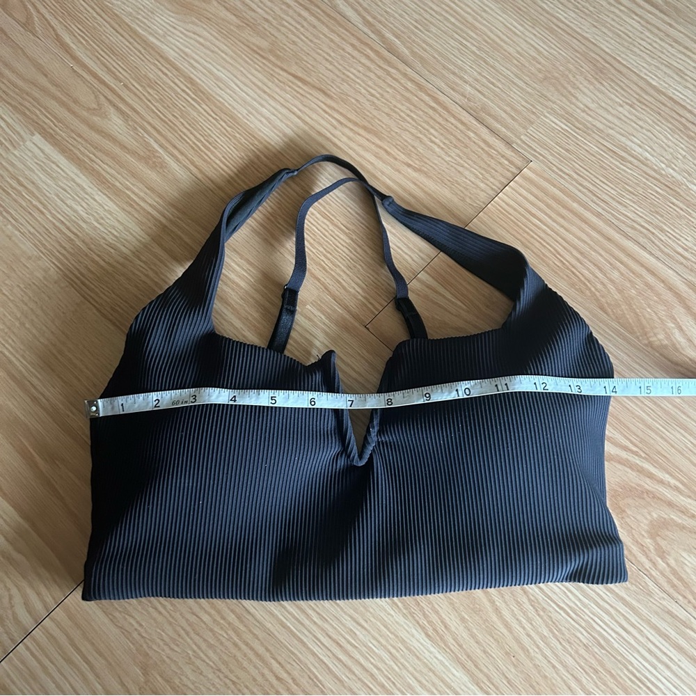 BuffBunny Black Ribbed Cross Sports Bra XL - Picture 5 of 6